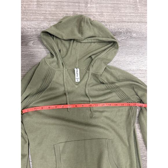 ATHLETA Evergreen Sweater Hoodie XS Green Pocket Athleisure Loungewear - Picture 4 of 5